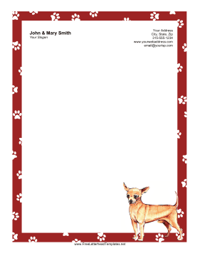 Dog Letterhead Chihuahua Letterhead Template