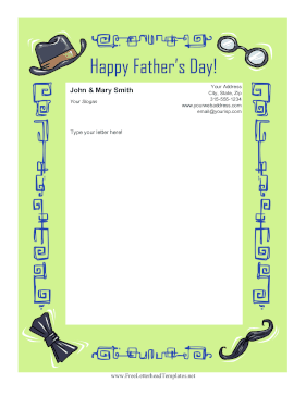 Happy Fathers Day Letterhead Template