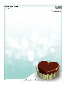 Heart Chocolate Valentine Letterhead Letterhead Template