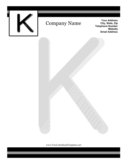 K Monogram Letterhead Letterhead Template