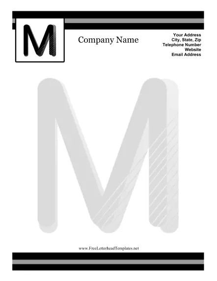 M Monogram Letterhead Letterhead Template