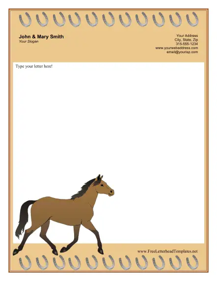 Horse Letterhead Letterhead Template