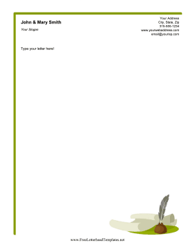 Quill And Ink Letterhead Letterhead Template