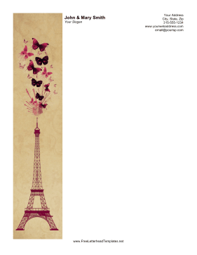 Vintage Eiffel Tower Letterhead Letterhead Template
