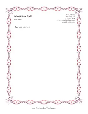 Wiry Red Border Letterhead Template