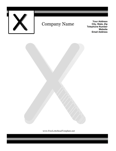 X Monogram Letterhead Letterhead Template