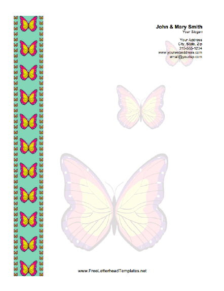 Butterfly Letterhead Letterhead Template