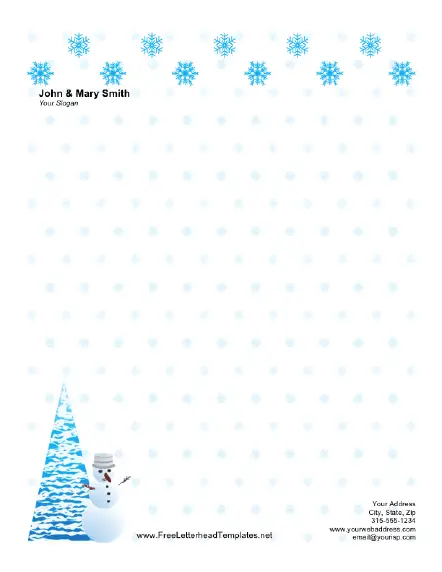 Christmas Letterhead with Snow Letterhead Template