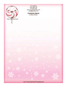 Christmas Letterhead Peppermint Lollipop Pink Snowflakes