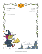 Grinning Witch On Broomstick