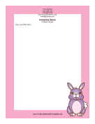 Easter Letterhead with a Purple Rabbit