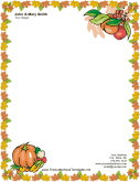 Thanksgiving Letterhead with Pumpkin