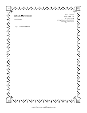 Abstract Tapestry Border Letterhead Template