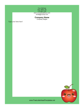 Apple Green Letterhead Letterhead Template