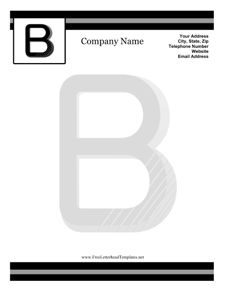 B Monogram Letterhead Letterhead Template