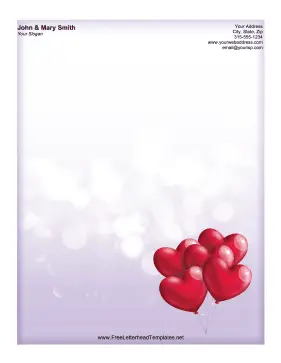 Balloon Heart Letterhead Letterhead Template