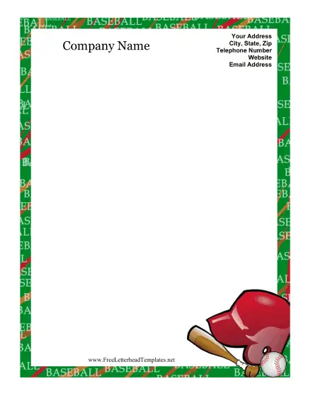 Baseball Letterhead Letterhead Template