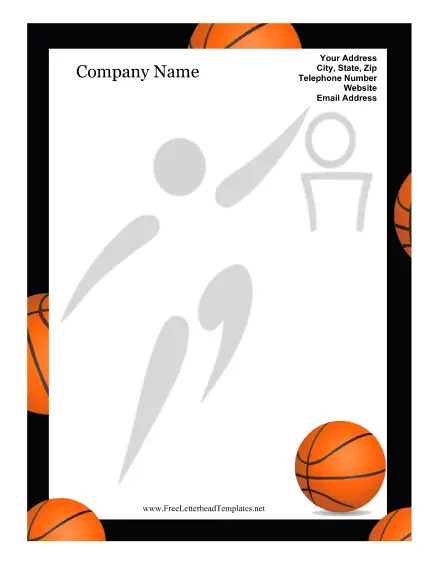 Basketball Letterhead Letterhead Template