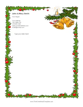 Bells And Garland Letterhead Template