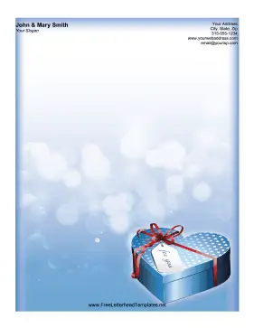 Blue Heart Box Letterhead Letterhead Template