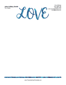 Blue Love Letterhead Letterhead Template