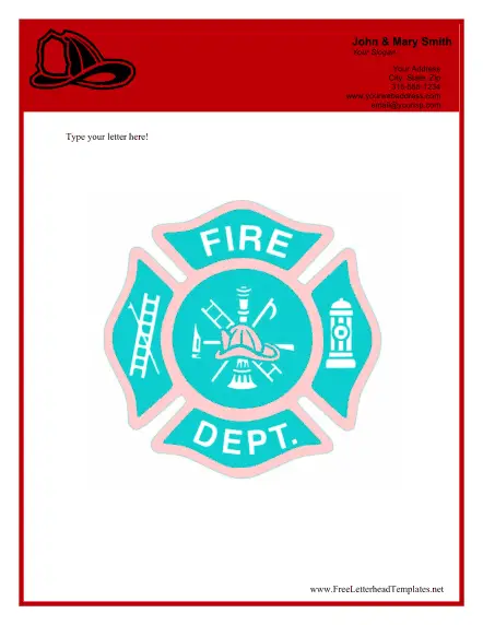 Fire Department Business Letterhead Letterhead Template