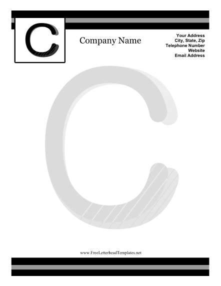 C Monogram Letterhead Letterhead Template