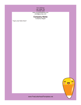 Candy Corn Halloween Letterhead Letterhead Template