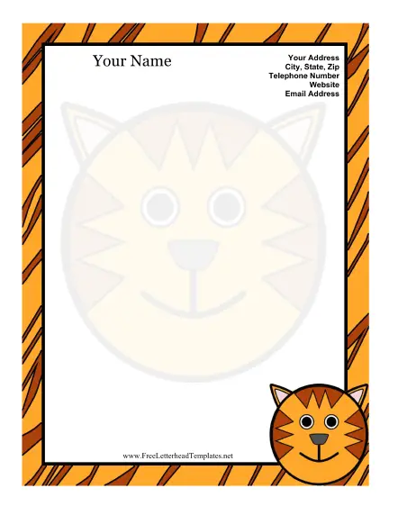 Cat Kid Letterhead Letterhead Template