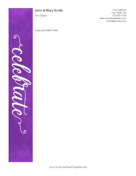 Celebrate Letterhead Letterhead Template