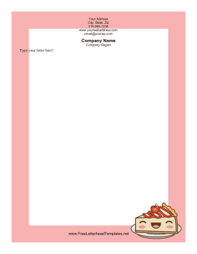 Cheesecake Letterhead Letterhead Template