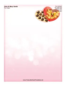 Chocolate Heart Box Letterhead Letterhead Template