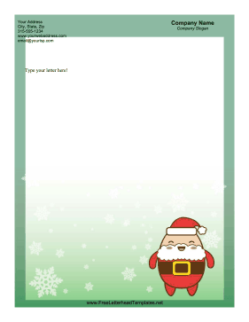 Christmas Letterhead Cute Santa Letterhead Template