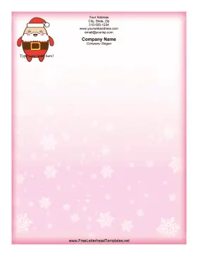 Christmas Letterhead Happy Santa Letterhead Template