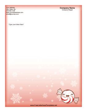 Christmas Letterhead Peppermint Candy Letterhead Template