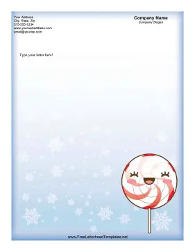 Christmas Letterhead Peppermint Lollipop Letterhead Template