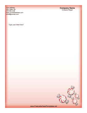 Christmas Letterhead Red Peppermints Letterhead Template