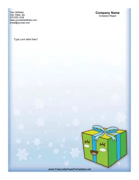 Christmas Letterhead Smiling Present Letterhead Template