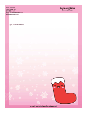 Christmas Letterhead Smiling Stocking Letterhead Template