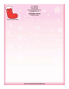 Christmas Letterhead Stocking Snowflakes Letterhead Template