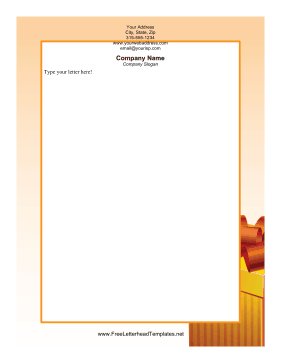 Christmas Present Orange Letterhead Template