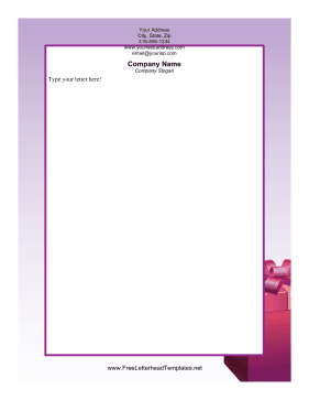 Christmas Present Purple Letterhead Template