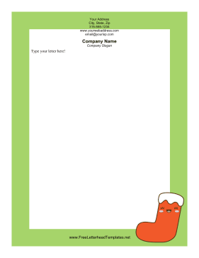 Christmas Stocking Letterhead Template