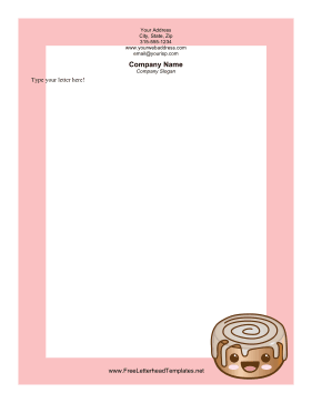 Cinnamon Roll Letterhead Letterhead Template