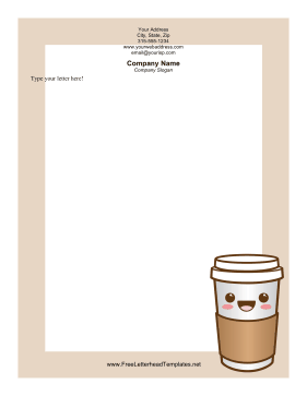 Coffee To-Go Cup Letterhead Letterhead Template