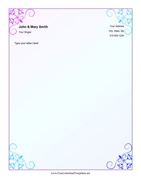 Colorful Corners Letterhead Letterhead Template