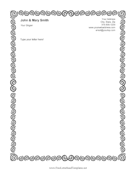 Curlicues Border Letterhead Template