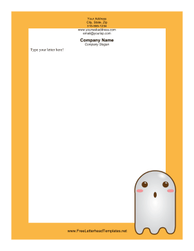 Cute Ghost Halloween Letterhead Letterhead Template