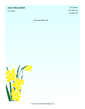 Daffodils Letterhead Letterhead Template