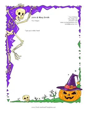 Dancing Skeleton Letterhead Template